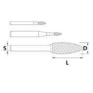 Billede af IBEX HM-fræsestift HMB flammeform (Dia.) 12x32mm